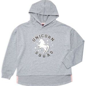 NEW Design Lab Girl's SM (8) Unicorn Boxy Hoodie